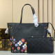 頂級原單[NEVERFULL 中號手袋]M45686 13675黑色/太陽花(村上隆)